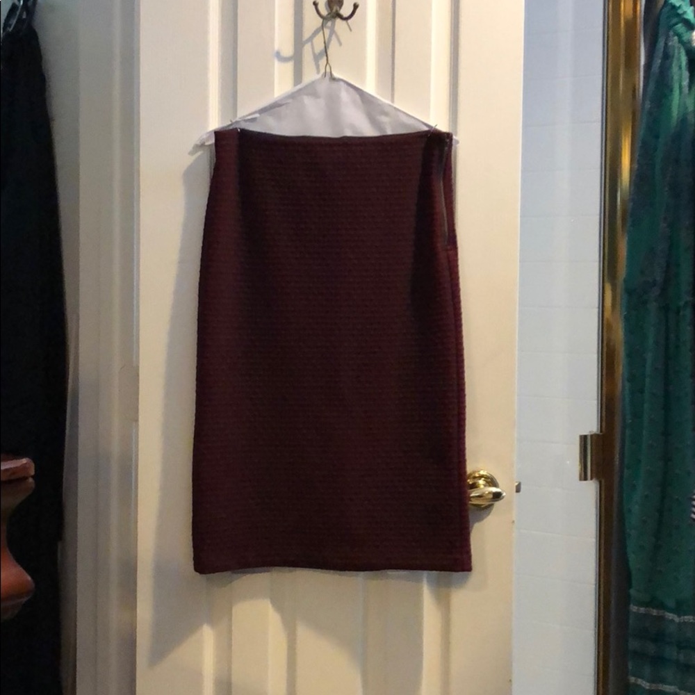 Loft burgundy pencil skirt